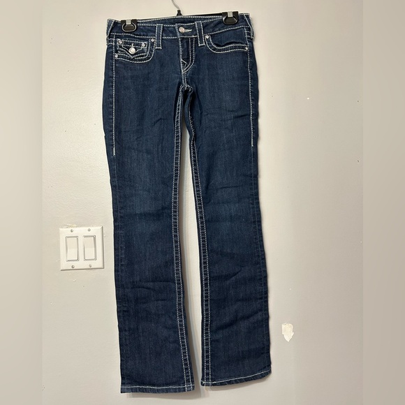 Authentic dark blue True Religions, Gem detailing throughout. Size 27 - Picture 1 of 11
